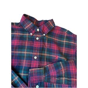 Ralph Lauren Boys Button Down Shirt XL 18-20 Red Plaid Long Sleeve Classic Fit